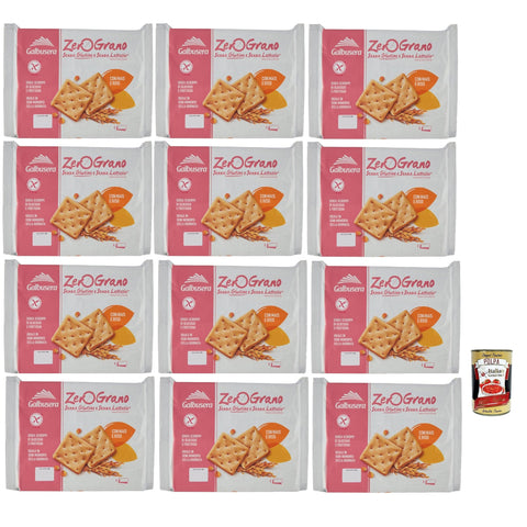 Galbusera ZeroGrano cracker con riso e mais senza glutine e senza lattosio, Glutenfrei und laktosefreie Cracker mit Reis 12x320g Original italienisch
