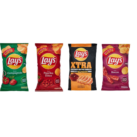 Testpaket Italian Lay's Chips Patatine Kartoffelchips gesalzen Kartoffel chips 4x133g Original italienisch Snack