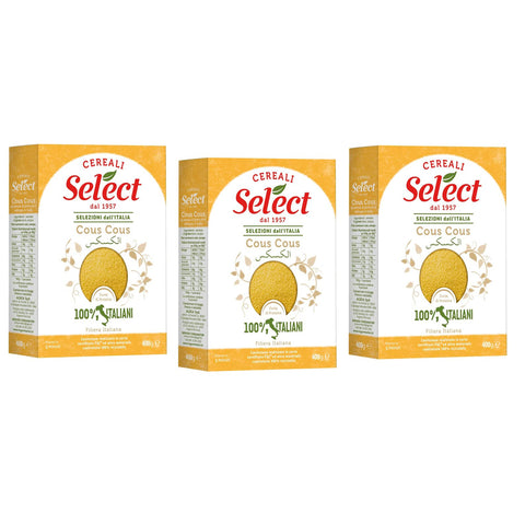 Select Cous Cous 100% italienischer Hartweizengrieß in 5 Minuten Fertig Packung 3x400g Original italienisch Couscous