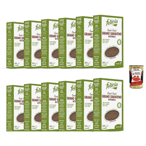 Felicia Pasta Cous Cous di Grano Saraceno Integrale, Vollkornnudel 12x300g Original italienisch