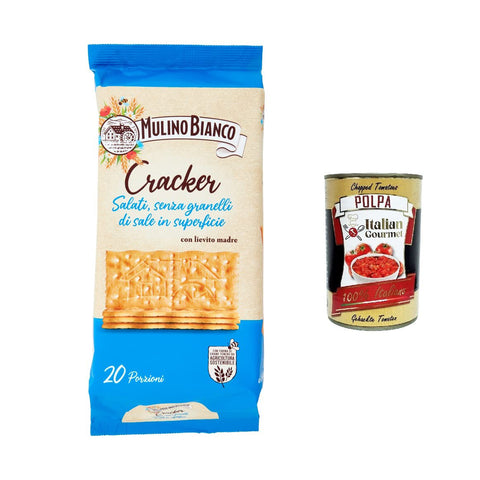 Mulino Bianco ungesalzene Cracker mit nachhaltigem Mehl 12x 500 g inkl. Italian Gourmet polpa 400g Original italienisch