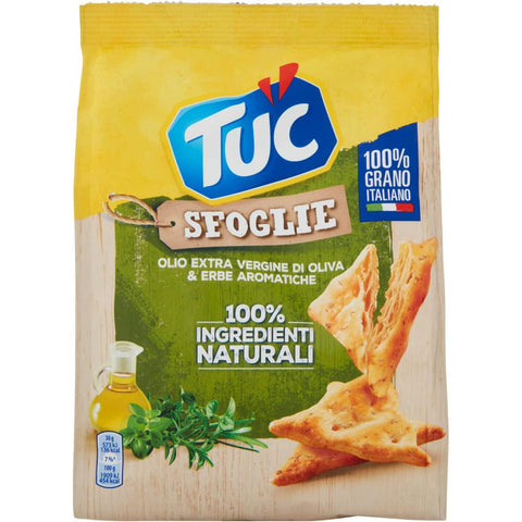 Tuc Sfoglie Cracker mit extra nativem Olivenöl und aromatischen Kräutern - 170 g 6x Original italienisch inkl. Italian Gourmet Polpa 400g