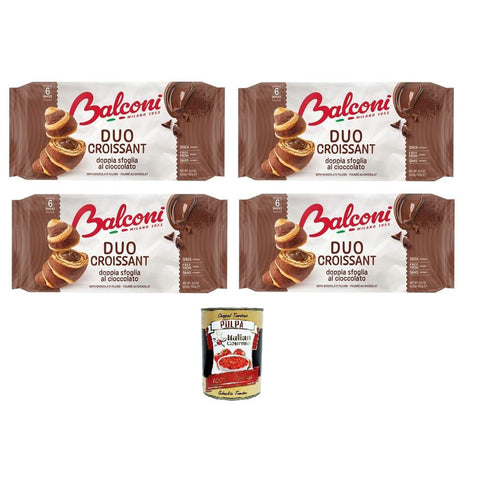 Balconi Croissant DUO cacao Doppelschichtiges Schokoladen - Croissant DUO Kakao 4x 300gr inkl. Italian Gourmet polpa 400g Original italienisch
