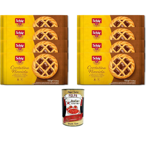 Schar Crostatina Nocciola senza glutine Schar Glutenfreie Haselnuss - Tarte 8x152gr inkl. Italian Gourmet polpa 400g Original italienisch