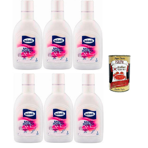 Milmil Duschgel, Milchprotein Duft, praktisches Convenience Format, dermatologisch getestet – 6x2000ml Original italienisch Pflege