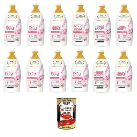L'angelica Beauty Essence Body Wash Tonic Boost Collagen mit Grünkaffee Extrakt – 12x520ml Original italienisch Getränk