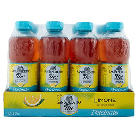 San Benedetto the deteinato Limone PET 500ml der entkoffeinierte Zitrone alkoholfreies Getränk erfrischendes Getränk 12x Original italienisch