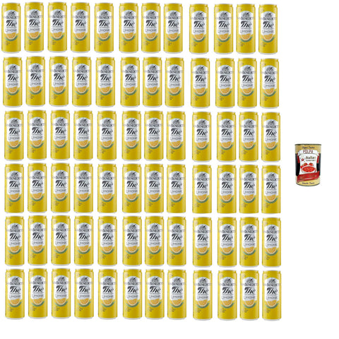 San Benedetto Thè Limone, Eistee The' Zitrone dosen Einweg, ice tea erfrischend, Ohne Konservierungsstoffe und künstliche Farbstoffe 72x 33cl inkl. Italian Gourmet polpa 400g Original italienisch