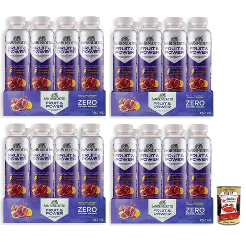 San Benedetto Fruit Power, Energiegetränk mit Apfel -, Granatapfel -, Mango - und Ananas Geschmack, Alkoholfreies Getränk, Einweg - PET - Flasche 48x 40cl inkl. Italian Gourmet Polpa di Pomodoro 400g Dose Original italienisch