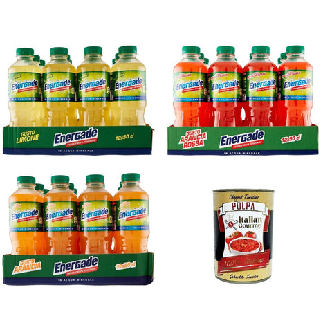 Energade Testpaket Reintegratore di sali minerali Mineralsalz Ergänzungsmittel mit Zitronen, Orangen und 36x50cl Original italienisch Getränk