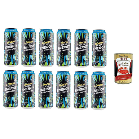 Lemonsoda Energieaktivator Mojito Twist alkoholfreies Getränk Sportgetränke 12x 50 cl inkl. Italian Gourmet polpa 400g Original italienisch