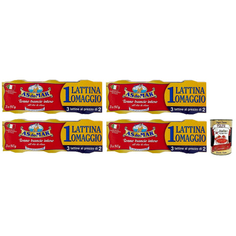 As Do Mar Tonno Trancio Intero all'Olio di Oliva, Ganzes Scheibe Thunfisch in Olivenöl 12x80g Original italienisch Feinkost
