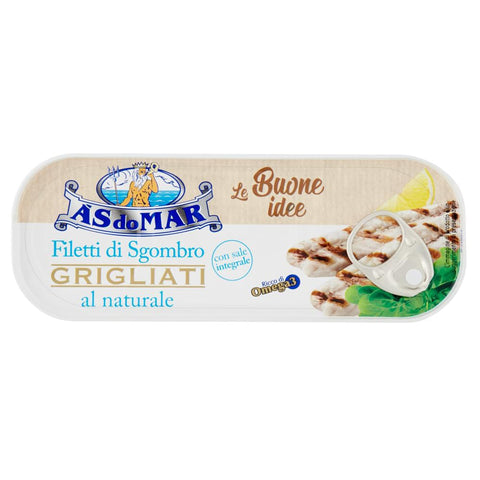 AS do Mar Filetti di Sgombro Grigliati al Naturale, Natürliche Gegrillte Makrelenfilets und Vollsalz 14x120g Original italienisch Feinkost