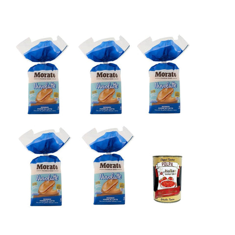 Morato Nuvolatte weiche Milchbrötchen 5x 240gr inkl. Italian Gourmet polpa 400gr Original italienisch