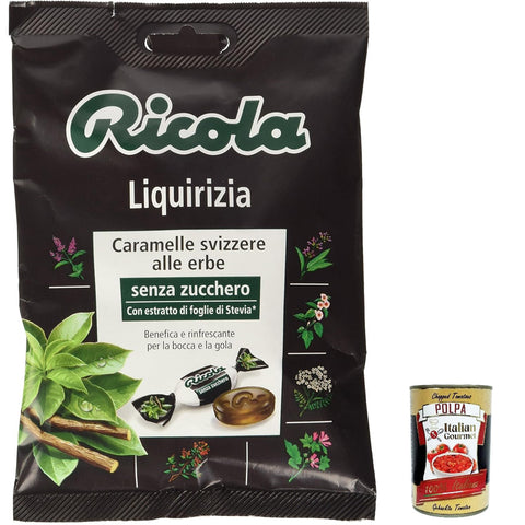 Ricola Liquirizia bonbon Lakritze mit Anis erfrischend ohne zucker, riginal Schweizer Kräuter Bonbons mit 13 6x70g Original italienisch Getränk
