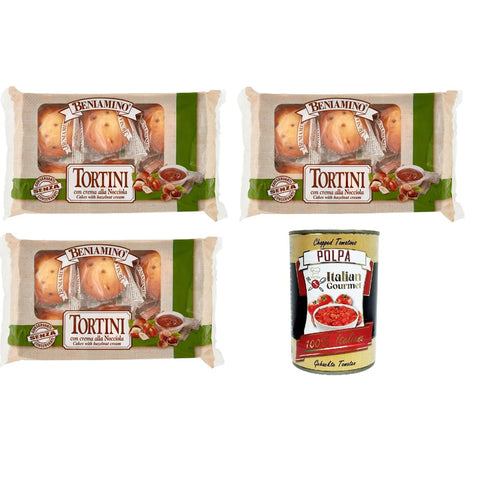 Beniamino Tortini con farcitura di crema di Nocciola mit Haselnusscremefüllung 3x 250gr inkl. Italian Gourmet polpa 400g Original italienisch