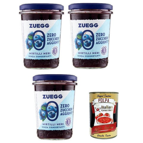 Zuegg Zero Mirtilli, Blaubeeren Marmelade Jam Ohne Zuckerzusatz 3x220g Original italienisch Fruchtaufstrich
