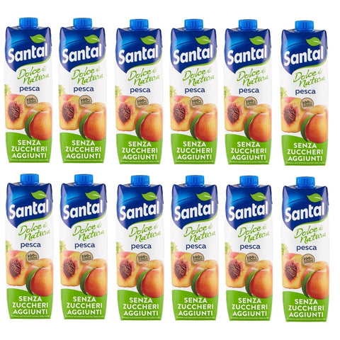 Parmalat Santal Succo di Frutta Pesca Dolce di Natura Zero Zuccheri Aggiunti Pfirsich Fruchtsaft Null Zuckerzusatz Erfrischendes Erfrischungsgetränk Tetrapack 1000ml 12x Original italienisch