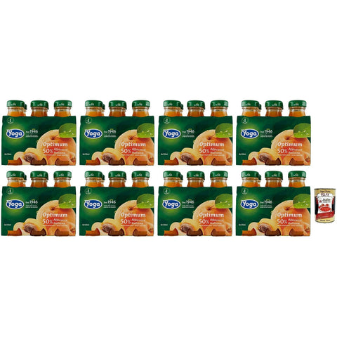 Yoga Optimum Albicocca,Glutenfrei Aprikose Fruchtsaft,Erfrischendes Getränk,Einweg-Glasflasche 125ml 48x Original italienisch inkl. Italian Gourmet Polpa di Pomodoro 400g Dose