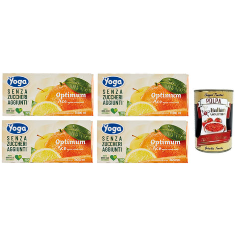 Yoga Succhi di Frutta Optimum Ace, Fruchtsäft Geschmack Apfel 3x200ml Original italienisch Getränk