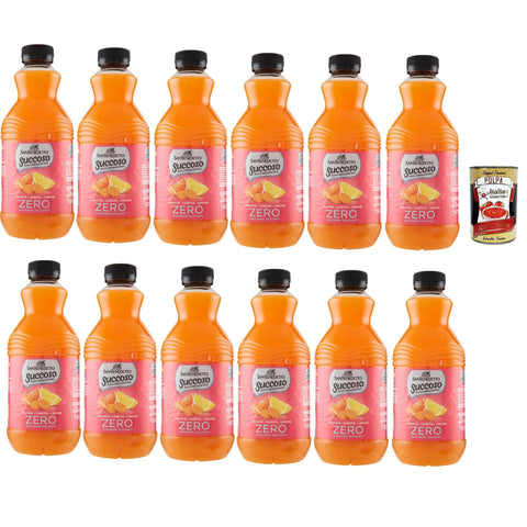 San Benedetto Succoso Zero ACE (carota, arancia, limone) PET, PET Karotte, Orange, Zitrone ohne zucker Fruchtsaft saft, Carrot, orange, lemon juice sugar free 12x 90cl inkl. Italian Gourmet polpa 400g Original italienisch