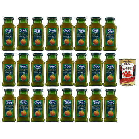 Yoga Magic Bar flasche Fruchtsaft fruit juice Albicocca, Aprikose saft 24x 200 ml inkl. Italian Gourmet polpa 400g Original italienisch