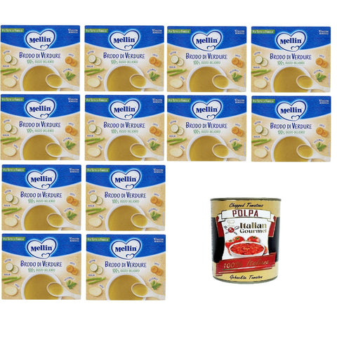 Mellin Brodo di verdure, per tutta la famiglia Gemüsebrühe 12x80g Original italienisch Feinkost