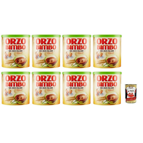 Orzo Bimbo Italienischer Gerstenkaffee, Instant - Getränkepulver, Dose, 8 Stück 120g inkl. Italian Gourmet polpa 400g Original italienisch