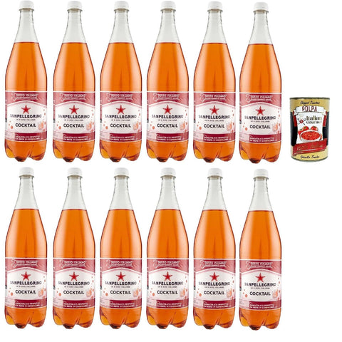 San Pellegrino Cocktail Ingwer Bitter Aperitivo PET 1, italienisches Softdrink, 12 Stück 2 l inkl. Italian Gourmet polpa 400g Original italienisch