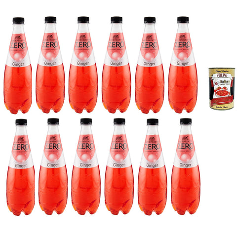 San Benedetto Ginger Zero PET aperitivo ohne Zucker 12x 0,, ohne Zucker Softdrink ohne Zucker, erfrischend Aperitiv - Aperif sugarfree 75l inkl. Italian Gourmet polpa 400g Original italienisch