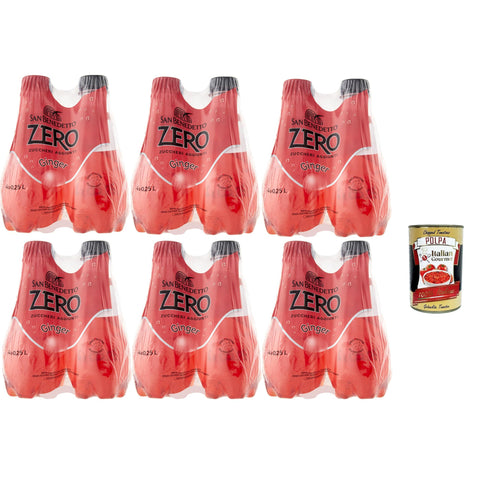 San Benedetto Ginger Zero PET aperitivo ohne Zucker, ohne Zucker Softdrink ohne Zucker 24x0,25l Original italienisch Ginger Ale