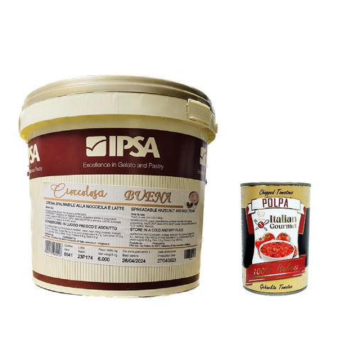 Ipsa Cioccolosa Ipsa, Cioccolosa Buena, Crema Spalmabile Latte E Nocciola, Streichcreme aus Milch und Haselnüssen Kg.6 inkl. Italian Gourmet polpa 400g Original italienisch