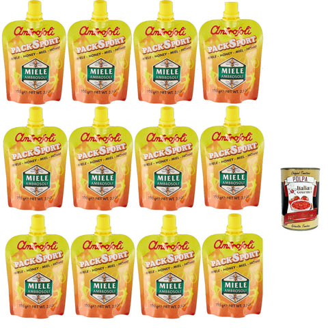 Ambrosoli Packsport Miele Millefiori, sport honey honig 12x100g Original italienisch Aufstrich