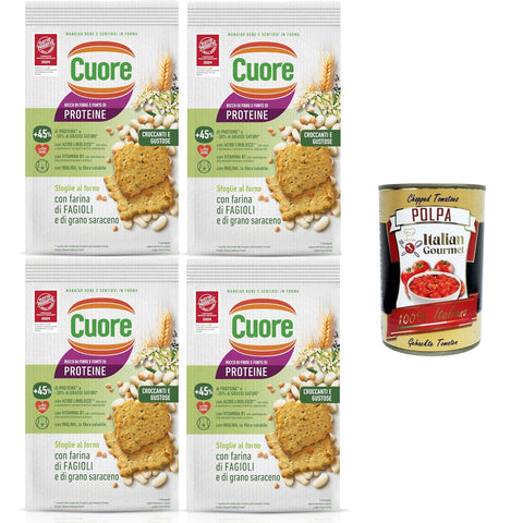 Cuore Sfoglie Croccanti Fagioli Knusprige Bohnentaschen, gebacken 4x170g Original italienisch Feinkost