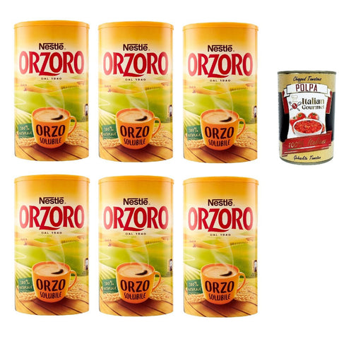 Nestle Orzoro Orzo solubile Instant lösliche Gerste Getreidekaffee kaffee 6x 200gr Original italienisch inkl. Italian Gourmet Polpa 400g