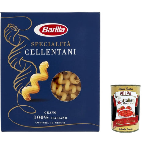 Barilla Pasta Specialità Cellentani, 100% Nudeln pack 10x 500 g inkl. Italian Gourmet polpa 400g Original italienisch