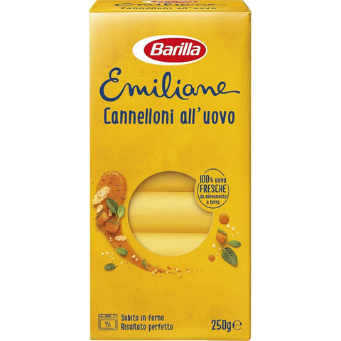 Barilla Emiliane cannelloni all'uovo Nudeln mit ei 250g 12x Original italienisch inkl. Italian Gourmet Polpa 400g