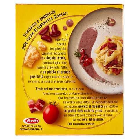 Barilla Pasta all' Uovo Le Emiliane Garganelli, Eiernudeln, Pasta mit Ei 250g 6x Original italienisch inkl. Italian Gourmet Polpa 400g
