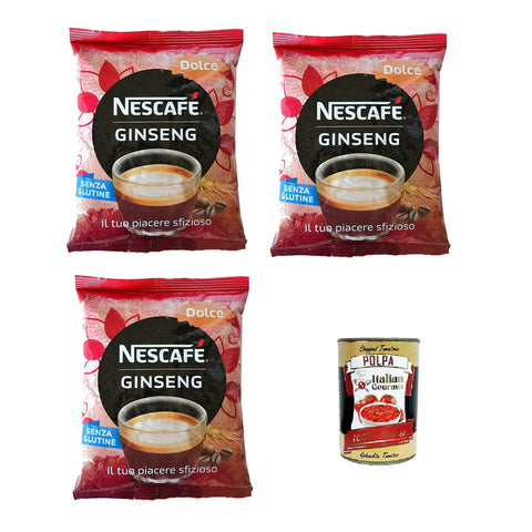 NESCAFÉ Ginseng Dolce, Löslich in Kaffeepulver und Ginseng für automatische Maschine, Ginseng dolce 3x 500g inkl. Italian Gourmet Polpa di Pomodoro 400g Dose Original italienisch