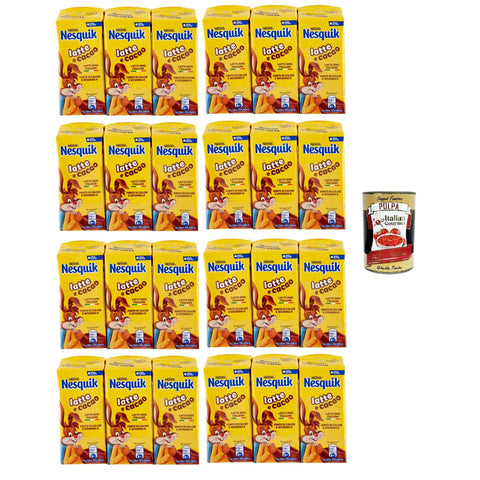 Nestle Nesquik Drink Latte e Cacao Milch und Kakao 24x 180ml inkl. Italian Gourmet polpa 400g Original italienisch