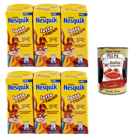 Nestle Nesquik Drink Latte e Cacao Milch und Kakao 6x 180ml inkl. Italian Gourmet polpa 400g Original italienisch