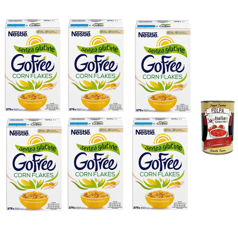 Nestle Nestlé GO FREE Corn Flakes glutenfrei Mais Flakes Cerealien Milch & Joghurt 6x 375g inkl. Italian Gourmet oplpa 400g Original italienisch