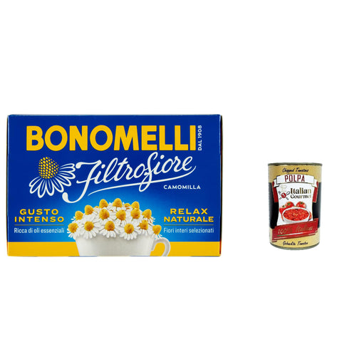 Bonomelli Filtrofiore Camomilla 14 filtri, Kamille 14 beutel 6x 28 g inkl. Italian Gourmet polpa 400g Original italienisch
