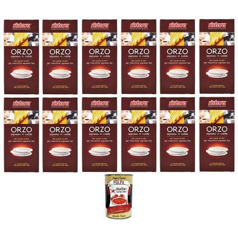 Ristora Orzo in Cialde,Gersten Espresso in Pads,12x Display mit 50 Beuteln Original italienisch inkl. Italian Gourmet Polpa 400g