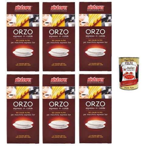 Ristora Orzo in Cialde,Gersten Espresso in Pads, 6x Display mit 50 Beuteln Original italienisch inkl. Italian Gourmet Polpa 400g