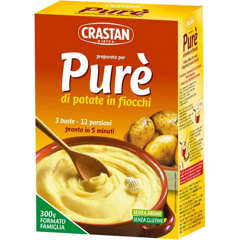 Crastan purè di patate Kartoffelpüree ohne Palmöl Kartoffel 225 g püree 3x Original italienisch