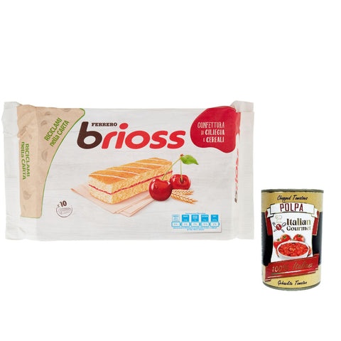 FERRERO Brioss Ciliegia Cherry Kirsche Kuchen Packung mit 10 Snacks 12x280g Original italienisch Kekse
