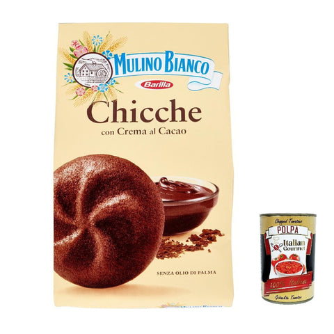 Mulino Bianco Kekse mit Schokolade Kakao Chicche di cacao, cookies cocoa Kuchen 12x 200g inkl. Italian Gourmet polpa 400g Original italienisch