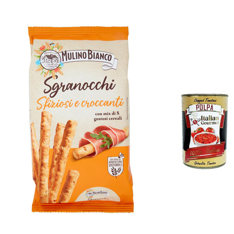 Mulino Bianco Sgranocchi Grissini con 8 Cereali e Sesamo con Farina Sostenibile 12x210g Original italienisch Kekse