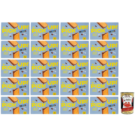 Pick Up Choco & Milk, Milchschokolade Tafel mit Milchcreme Füllung im Doppelkeks, 128g Packung, Jede Packung enthält 4 Kekse à 20x 28g inkl. Italian Gourmet Polpa di Pomodoro 400g Dose Original italienisch